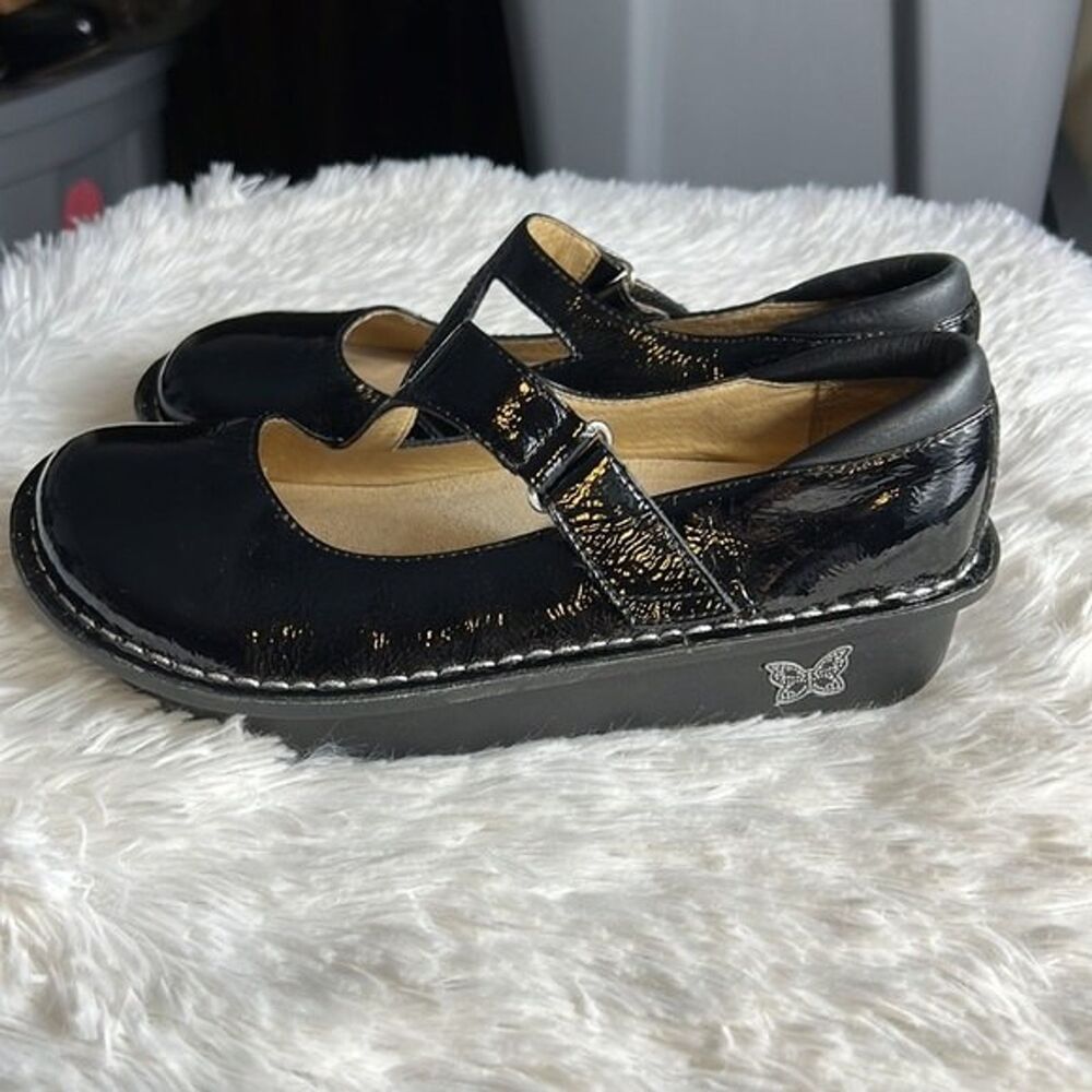 Alegria Day Black Patent Leather Mary Jane Shoes EU 36 US 5.5-6